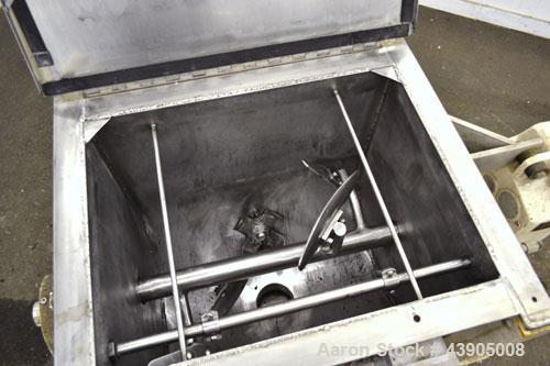Used Marion Paddle Mixer, Model SPS1824, 3.5 Cubic Foot Working Capacity (5 Total), 304 Stainless Steel. Non-jacketed trough 18” wide x 24” long x approximately 22” deep. 2-1/4” Diameter shaft with (...