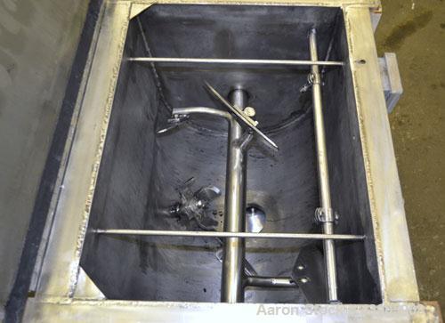 Used Marion Paddle Mixer, Model SPS1824, 3.5 Cubic Foot Working Capacity (5 Total), 304 Stainless Steel. Non-jacketed trough 18” wide x 24” long x approximately 22” deep. 2-1/4” Diameter shaft with (...