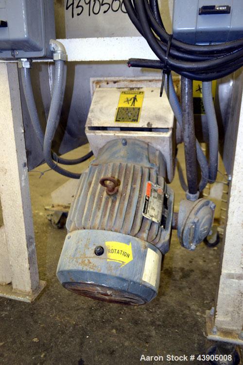 Used Marion Paddle Mixer, Model SPS1824, 3.5 Cubic Foot Working Capacity (5 Total), 304 Stainless Steel. Non-jacketed trough 18” wide x 24” long x approximately 22” deep. 2-1/4” Diameter shaft with (...