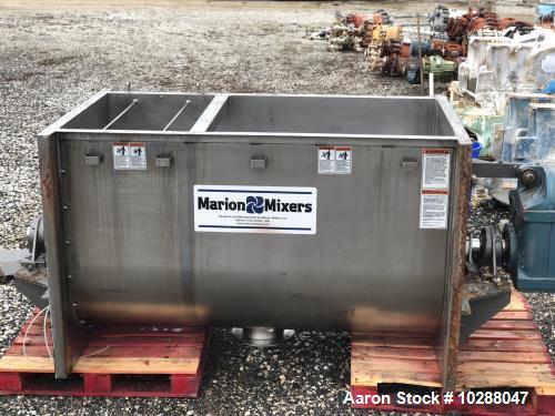Used Marion paddle mixer, approx 45 cu ft. Model SPY3672. Stainless steel sanitary construction. 36" wide X 72" long X 46" d...
