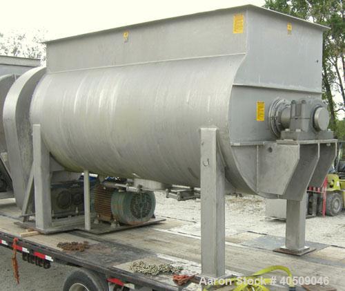 Used- Marion Semi-Cylindrical Paddle Mixer, Model SPY66144, approximately 300 cubic feet working capacity, 304 stainless ste...