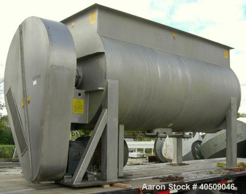 Used Marion Semi-Cylindrical Paddle Mixer, Model SPY66144, approximately 300 cubic feet working capacity, 304 stainless steel. Non-jacketed trough 55 1/2" wide at top opening to approximately 66" wid...