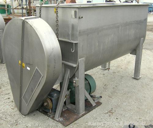 Used Marion Semi-Cylindrical Paddle Mixer, Model SPY66144, approximately 300 cubic feet working capacity, 304 stainless steel. Non-jacketed trough 55 1/2" wide at top opening to approximately 66" wid...