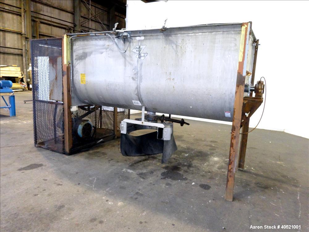 Used- Stainless Steel Marion Paddle Mixer, approximately 109 cubic feet working