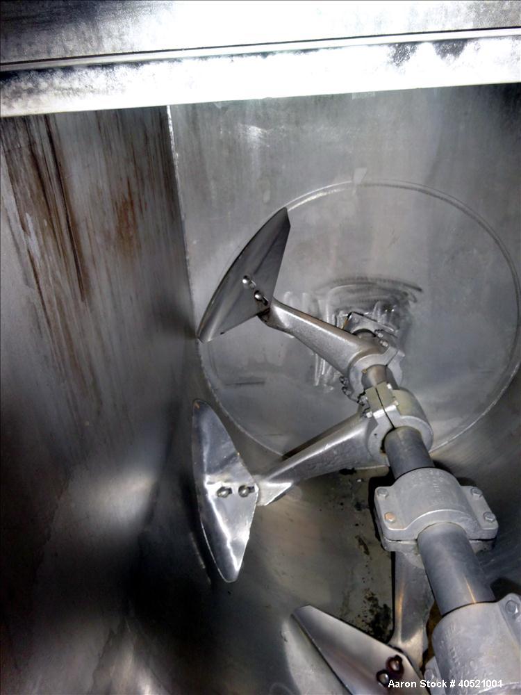 Used- Stainless Steel Marion Paddle Mixer, approximately 109 cubic feet working