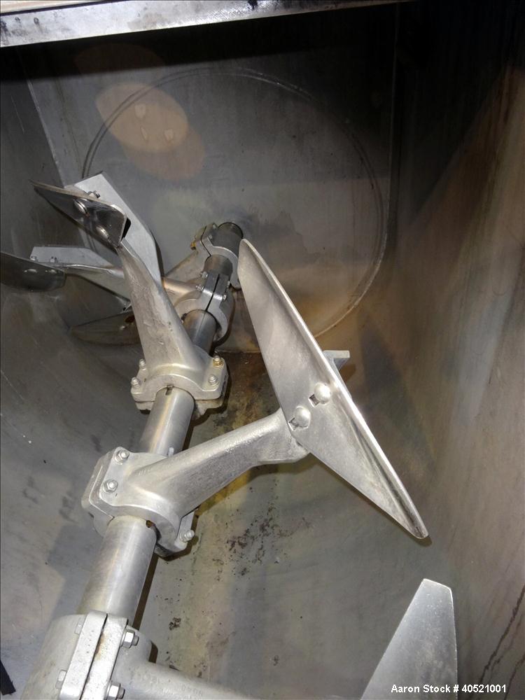 Used- Stainless Steel Marion Paddle Mixer, approximately 109 cubic feet working