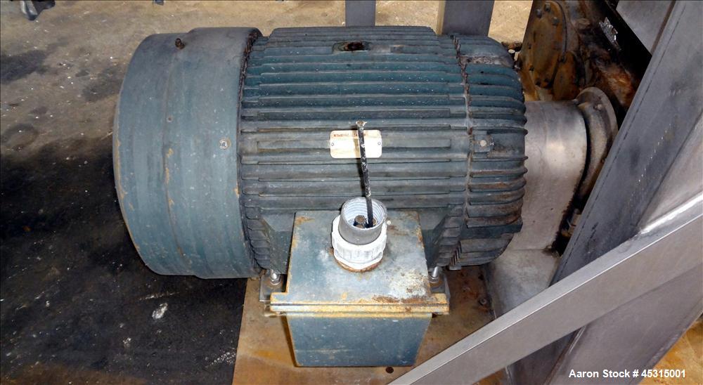 Used Marion Semi-Cylindrical Paddle Mixer, approximately 300 cubic feet working capacity, 304 stainless steel. Non-jacketed trough 55-1/2" wide at top opening to approximately 66" wide inside x 144" ...