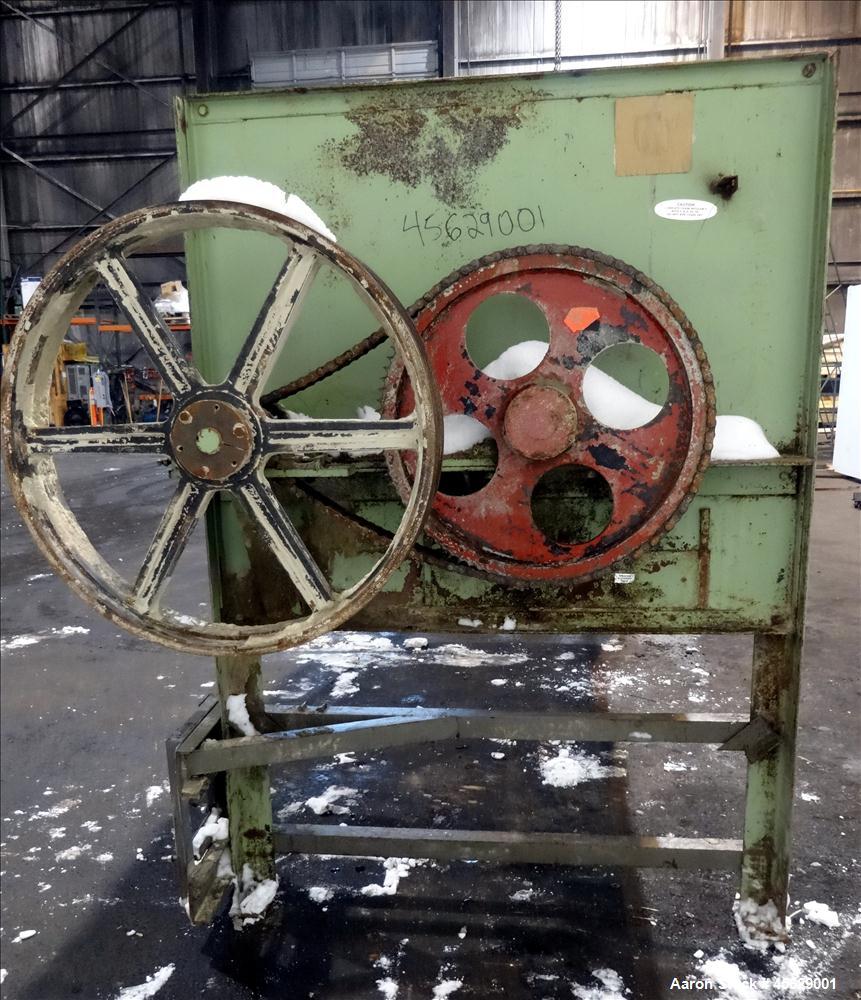 Used Marion Paddle Mixer, Approximately 200 Cubic Feet, Carbon Steel. Non-jacketed trough 144" long x 52" wide x 50" deep. 260 rpm. 4" diameter shaft with (7) 18" wide paddles driven by a 30 hp, 3/60...