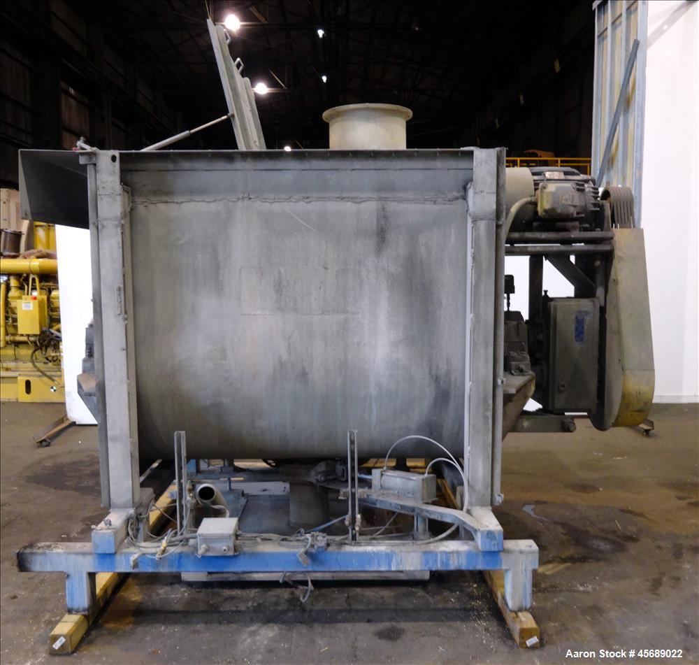 Used Marion Paddle Mixer, 304 Stainless Steel. Approximate 109 cubic feet/500 Pound Working Capacity. Non-jacketed tough approximately 73" long x 54" wide x 64" deep, 5" diameter shaft with (6) paddl...