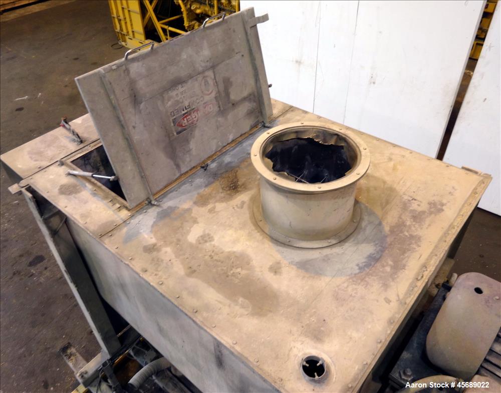 Used Marion Paddle Mixer, 304 Stainless Steel. Approximate 109 cubic feet/500 Pound Working Capacity. Non-jacketed tough approximately 73" long x 54" wide x 64" deep, 5" diameter shaft with (6) paddl...