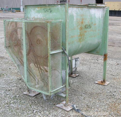 USED: Marion Paddle Mixer, 18 cubic feet working capacity, carbon steel. Non-jacketed trough 27" wide x 48" long x 35" deep, 2" diameter shaft with (4) bolt-on paddles, 6" x 6" bottom outlet. 2 piece...
