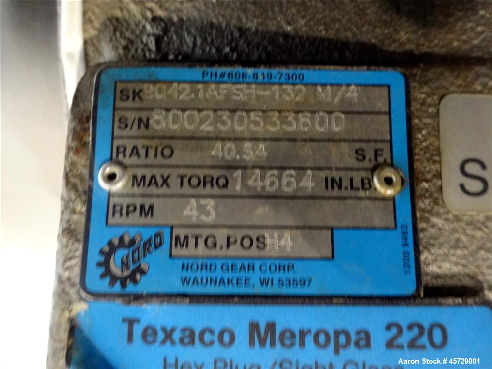 Used Mepaco Twin Shaft Paddle Mixer, Model 170, 2000 Pound Working Capacity (40 Cubic Feet), 304 Stainless Steel. Non-jacketed trough 71" long x 45" wide x 30" deep. (2) 3" Diameter shafts with 12 we...