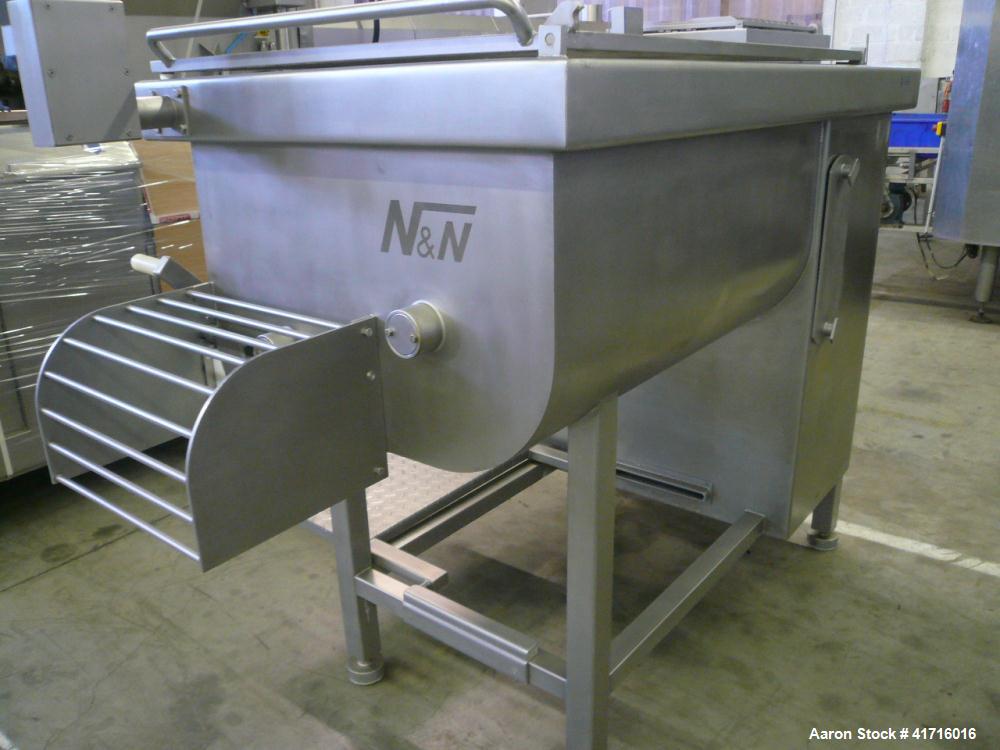 Used N&N Twin Shaft Paddle Mixer. Stainless ste