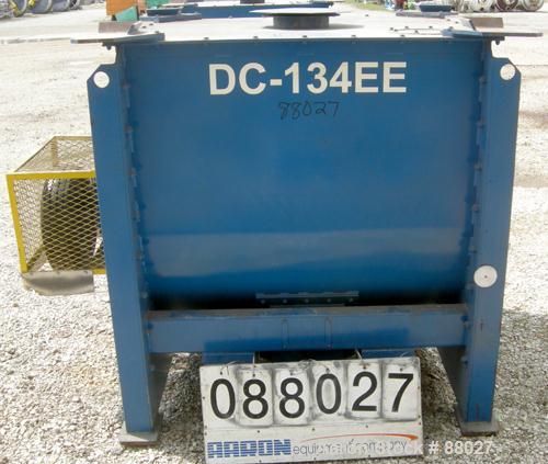 Used National Bulk Equipment Paddle Mixer, model 25-400SP, 44 cubic feet, carbon steel. Non-jacketed trough 42-1/2" wide x 48" long x approximately 47" deep.  Approximate 2-1/2" diameter shaft with (...