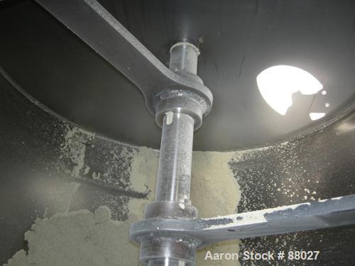 Used National Bulk Equipment Paddle Mixer, model 25-400SP, 44 cubic feet, carbon steel. Non-jacketed trough 42-1/2" wide x 48" long x approximately 47" deep.  Approximate 2-1/2" diameter shaft with (...