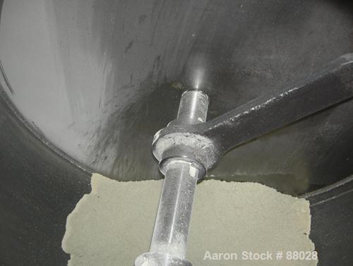 Used National Bulk Equipment Paddle Mixer, model 25-400SP, 44 cubic feet, carbon steel. Non-jacketed trough 42-1/2" wide x 48" long x approximately 47" deep.  Approximate 2-1/2" diameter shaft with (...