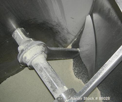 Used National Bulk Equipment Paddle Mixer, model 25-400SP, 44 cubic feet, carbon steel. Non-jacketed trough 42-1/2" wide x 48" long x approximately 47" deep.  Approximate 2-1/2" diameter shaft with (...
