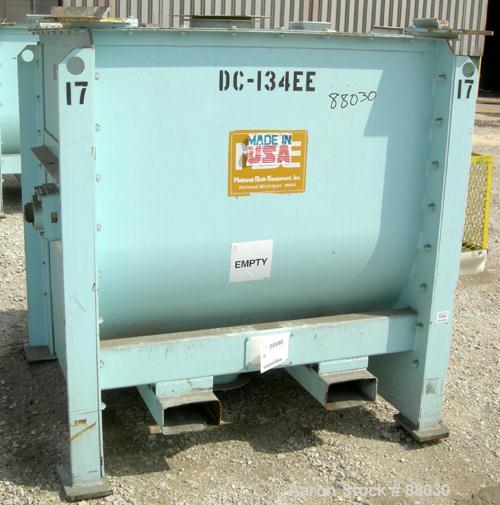 Used National Bulk Equipment Paddle Mixer, model 25-400SP, 44 cubic feet, carbon steel. Non-jacketed trough 42-1/2" wide x 48" long x approximately 47" deep.Approximate 2-1/2" diameter shaft with (4)...