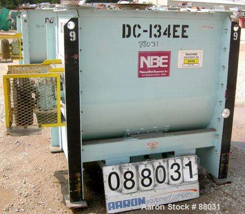 Used National Bulk Equipment Paddle Mixer, model 25-400SP, 44 cubic feet, carbon steel. Non-jacketed trough 42-1/2" wide x 48" long x approximately 47" deep.Approximate 2-1/2" diameter shaft with (4)...