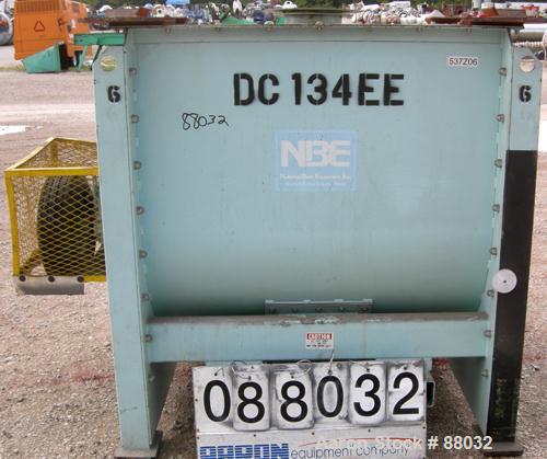 Used National Bulk Equipment Paddle Mixer, model 25-400SP, 44 cubic feet, carbon steel. Non-jacketed trough 42-1/2" wide x 48" long x approximately 47" deep.Approximate 2-1/2" diameter shaft with (4)...