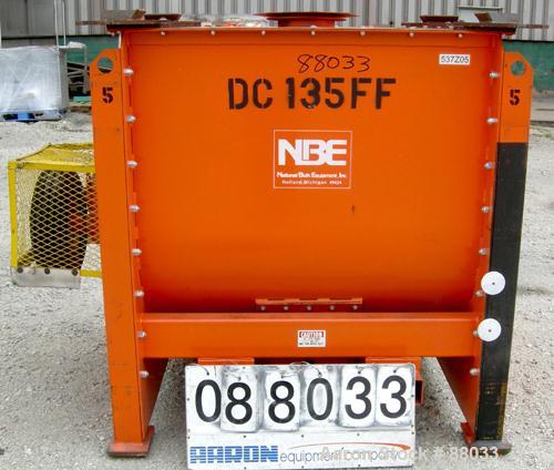Used National Bulk Equipment Paddle Mixer, model 25-400SP, 44 cubic feet, carbon steel. Non-jacketed trough 42-1/2" wide x 48" long x approximately 47" deep.Approximate 2-1/2" diameter shaft with (4)...