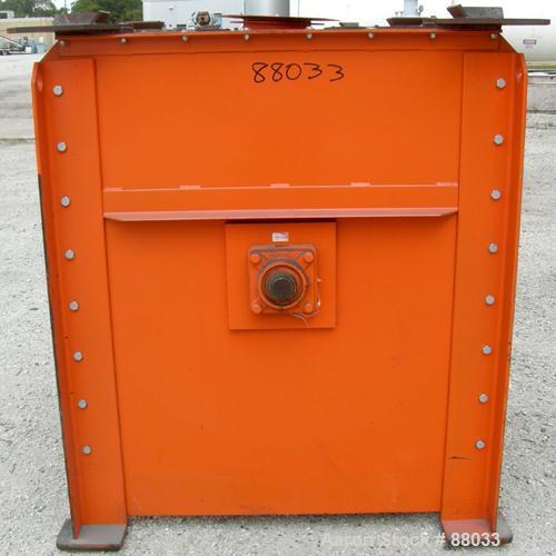 Used National Bulk Equipment Paddle Mixer, model 25-400SP, 44 cubic feet, carbon steel. Non-jacketed trough 42-1/2" wide x 48" long x approximately 47" deep.Approximate 2-1/2" diameter shaft with (4)...