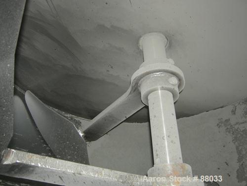 Used National Bulk Equipment Paddle Mixer, model 25-400SP, 44 cubic feet, carbon steel. Non-jacketed trough 42-1/2" wide x 48" long x approximately 47" deep.Approximate 2-1/2" diameter shaft with (4)...