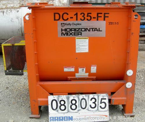 Used National Bulk Equipment Paddle Mixer, model 25-400SP, 44 cubic feet, carbon steel. Non-jacketed trough 42-1/2" wide x 48" long x approximately 47" deep.Approximate 2-1/2" diameter shaft with (4)...