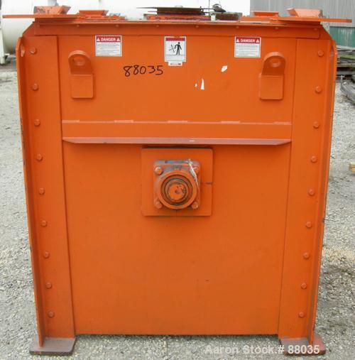 Used National Bulk Equipment Paddle Mixer, model 25-400SP, 44 cubic feet, carbon steel. Non-jacketed trough 42-1/2" wide x 48" long x approximately 47" deep.Approximate 2-1/2" diameter shaft with (4)...