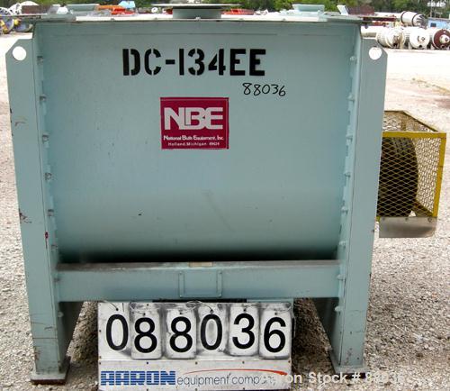 Used National Bulk Equipment Paddle Mixer, model 25-400SP, 44 cubic feet, carbon steel. Non-jacketed trough 42-1/2" wide x 48" long x approximately 47" deep.  Approximate 2-1/2" diameter shaft with (...