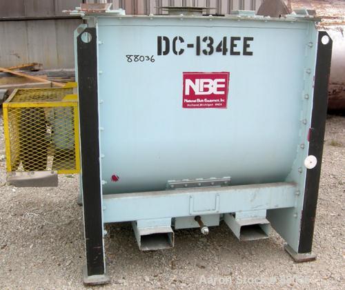 Used National Bulk Equipment Paddle Mixer, model 25-400SP, 44 cubic feet, carbon steel. Non-jacketed trough 42-1/2" wide x 48" long x approximately 47" deep.  Approximate 2-1/2" diameter shaft with (...