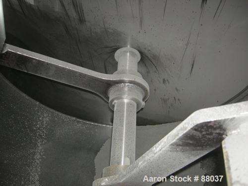 Used National Bulk Equipment Paddle Mixer, model 25-400SP, 44 cubic feet, carbon steel. Non-jacketed trough 42-1/2" wide x 48" long x approximately 47" deep.Approximate 2-1/2" diameter shaft with (4)...