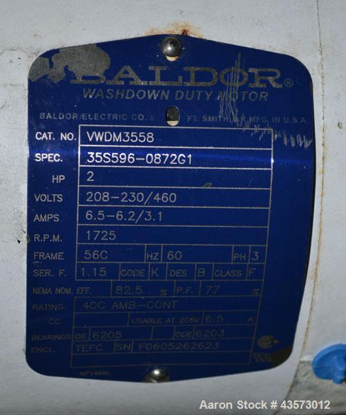 Used PSSI Twin Shaft Paddle Mixer, Approximate 33 Cubic Feet Working Capacity, 304 Stainless Steel. Non-jacketed trough 33-1/2" wide x 60" long x approximate 17-3/4" deep. Top hinged safety grate, du...