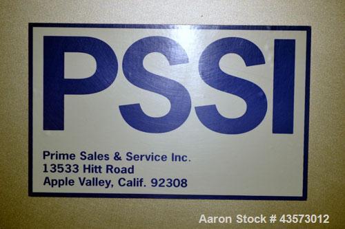 Used PSSI Twin Shaft Paddle Mixer, Approximate 33 Cubic Feet Working Capacity, 304 Stainless Steel. Non-jacketed trough 33-1/2" wide x 60" long x approximate 17-3/4" deep. Top hinged safety grate, du...