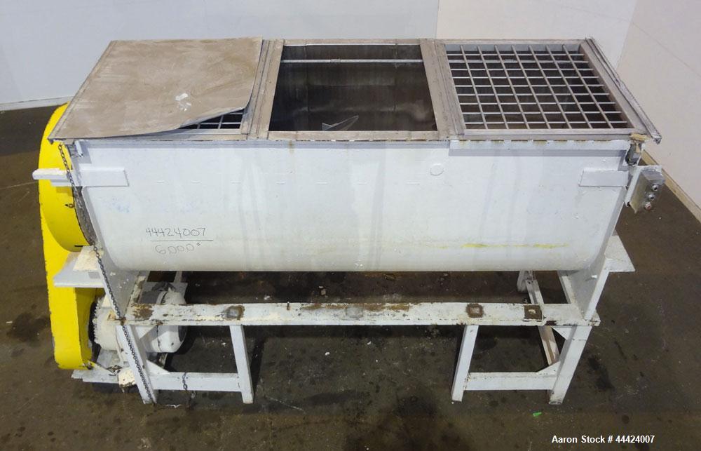 Used Stainless Steel Paddle Mixer, Approximately 100 Cubic Feet