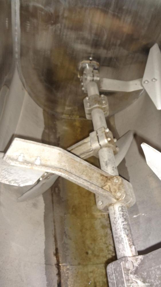 Used Stainless Steel Paddle Mixer, Approximately 100 Cubic Feet