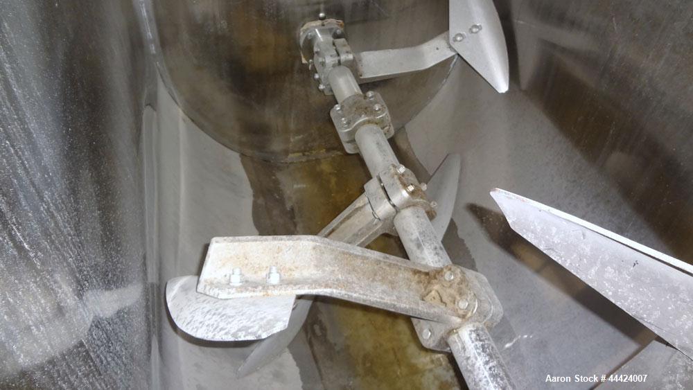 Used Stainless Steel Paddle Mixer, Approximately 100 Cubic Feet