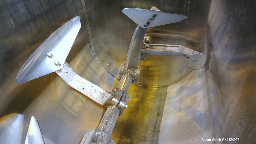 Used Stainless Steel Paddle Mixer, Approximately 100 Cubic Feet