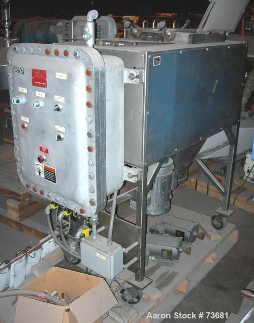 Used Paul O Abbe/Forberg Twin Shaft Fluidizer, Model AF-20. (0.7) Cubic foot working capacity, 1 cubic foot total, 304 stainless steel. Trough 15-3/4" x 18-1/2" x approximately 17" deep. (2) 1-3/4" d...