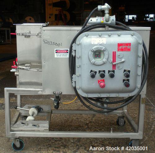 Used Paul O Abbe/Forberg II Twin Shaft Fluidizer, Model AF-6. 0.2 Cubic Feet Working Capacity, 316L Stainless Steel. Removable non-jacketed trough 14-5/8" wide x 7-3/4;; long x approximately 13-1/2" ...