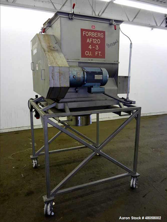 Used Paul O Abbe Forberg Twin Shaft Paddle Mixer Model AF 120, 4.3 Cubic Feet.