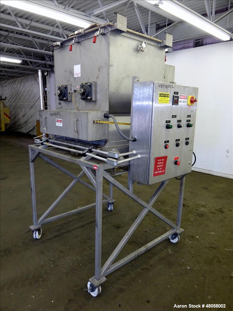 Used Paul O Abbe Forberg Twin Shaft Paddle Mixer Model AF 120, 4.3 Cubic Feet.