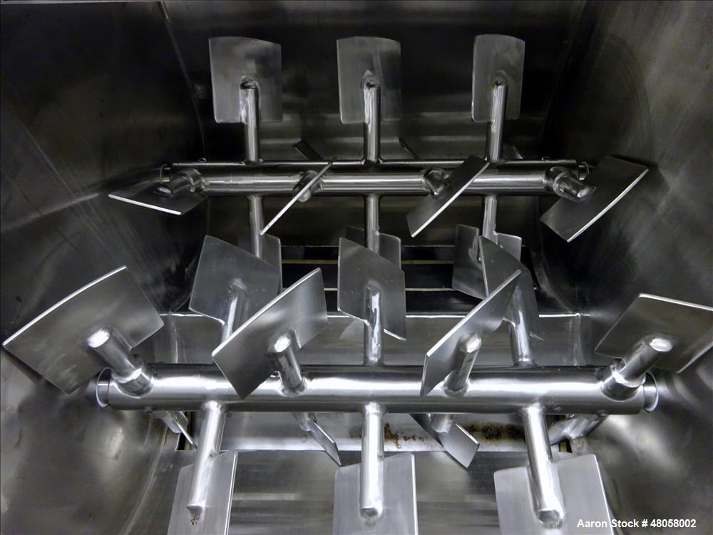 Used Paul O Abbe Forberg Twin Shaft Paddle Mixer Model AF 120, 4.3 Cubic Feet.