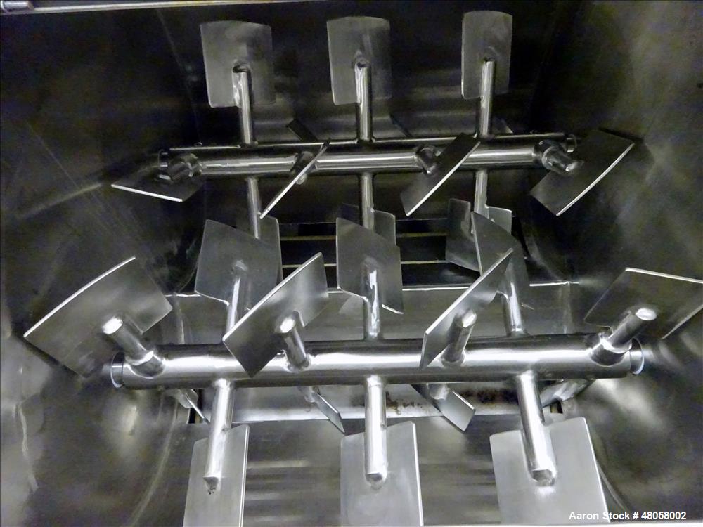 Used Paul O Abbe Forberg Twin Shaft Paddle Mixer Model AF 120, 4.3 Cubic Feet.