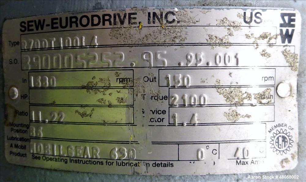 Used Paul O Abbe Forberg Twin Shaft Paddle Mixer Model AF 120, 4.3 Cubic Feet.