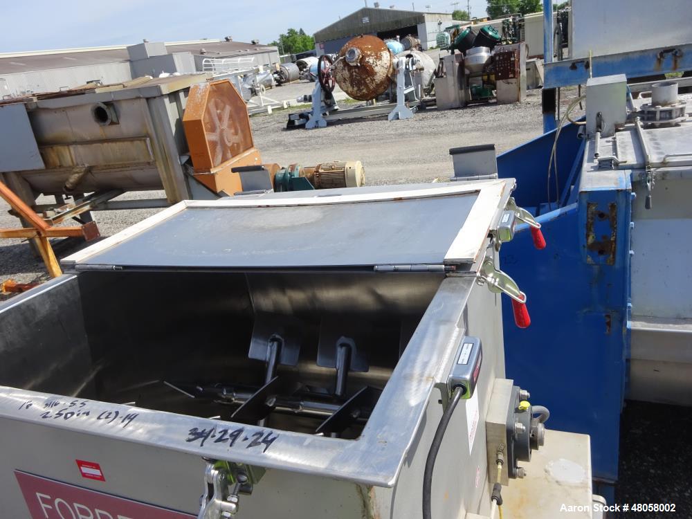 Used Paul O Abbe Forberg Twin Shaft Paddle Mixer Model AF 120, 4.3 Cubic Feet.