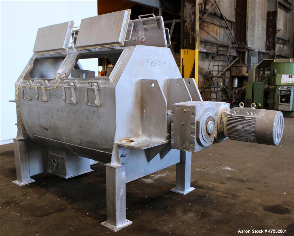Used Phlauer Paddle Mixer, Model AJSP 486-6 SPSS, 304 Stainless Steel, Approxim
