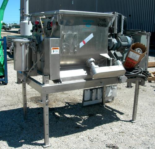 Used: Stainless Steel Phlauer Premium Twin Shaft Fluidized Zone Mixer, model AJSP182-4DPSW, 6 cubic feet working capacity
