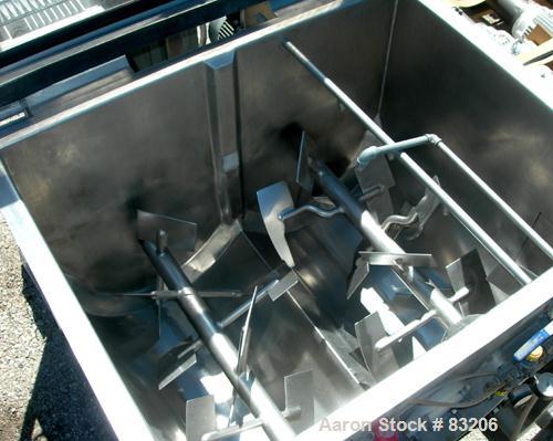 Used: Stainless Steel Phlauer Premium Twin Shaft Fluidized Zone Mixer, model AJSP182-4DPSW, 6 cubic feet working capacity