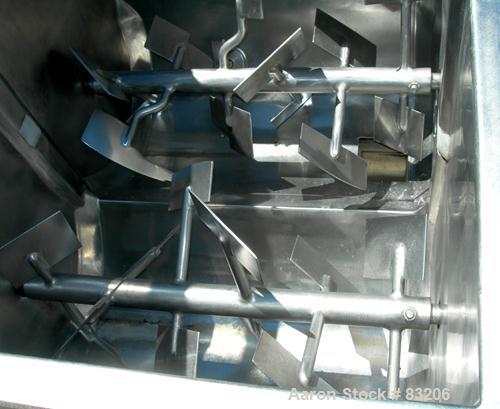Used: Stainless Steel Phlauer Premium Twin Shaft Fluidized Zone Mixer, model AJSP182-4DPSW, 6 cubic feet working capacity